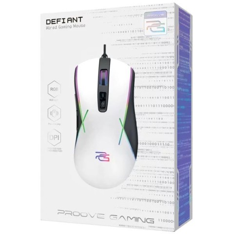 Дротова ігрова миша Proove Gaming Defiant White