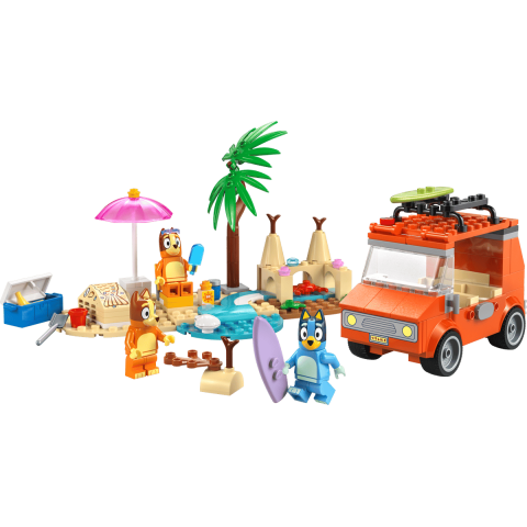 Конструктор LEGO Bluey Пляж і сімейна поїздка на автомобілі Блуї (11202)