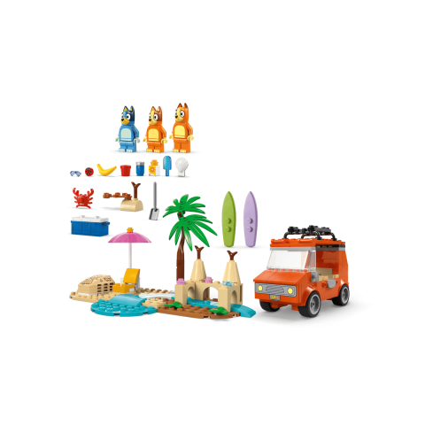 Конструктор LEGO Bluey Пляж і сімейна поїздка на автомобілі Блуї (11202)