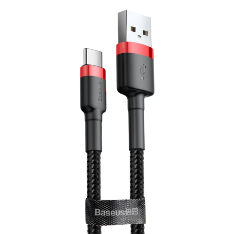 Кабель Baseus Cafule Type-C 3A (2m) Red/Black