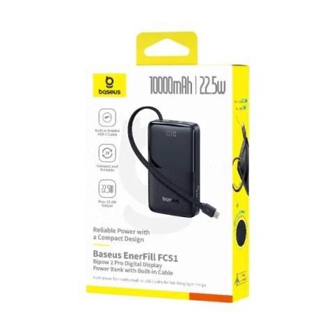 Зовнішній акумулятор Baseus EnerFill FC51 Bipow2 Pro Digital Display 10000mAh 22.5W Black