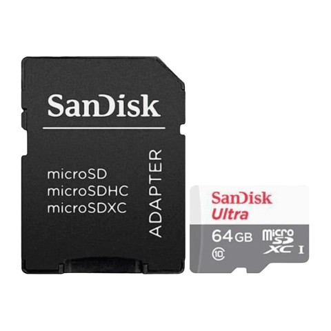 Карта памяти SanDisk MicroSDXC 64GB UHS-I Class 10 Ultra + SD adapter