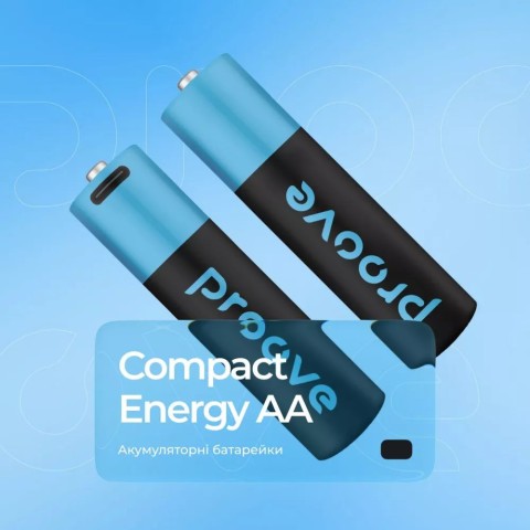 Акумуляторні батарейки Proove Compact Energy AA 2400mWh 2 pcs Black