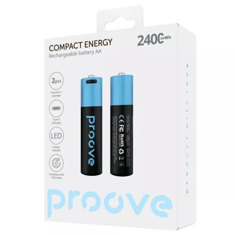 Акумуляторні батарейки Proove Compact Energy AA 2400mWh 2 pcs Black