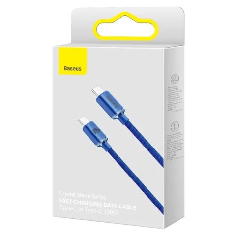 Кабель Baseus Crystal Shine Series Type-C to Type-C 100W (2m) Blue