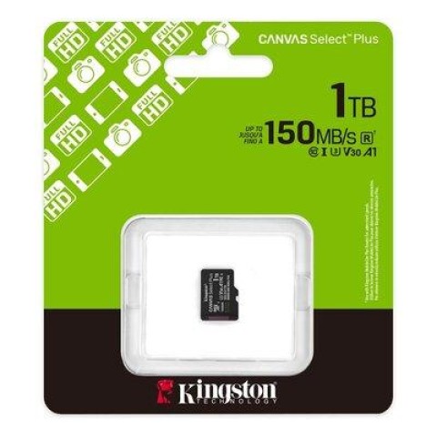 Карта памяти microSDXC (UHS-1 U3) Kingston Canvas Select Plus Gen3 1TB class 10 А1 V30 (R-150MB/s)