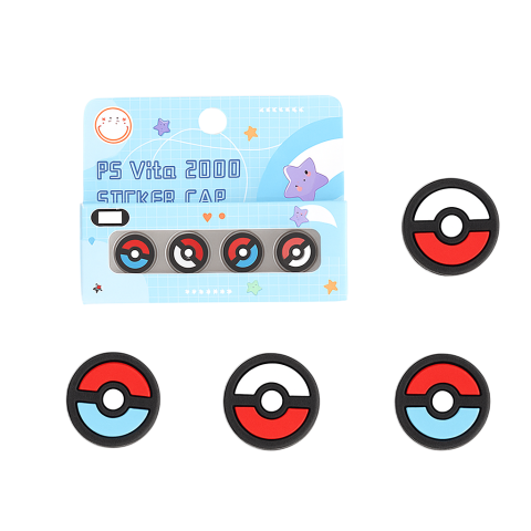 Набір з 4 накладок на стіки для PlayStation Vita Pokeball Blue/Red