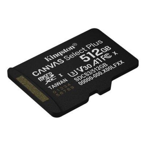 Карта памяти microSDXC (UHS-1 U3) Kingston Canvas Select Plus Gen3 512GB class 10 А1 V30 (R-150MB/s)
