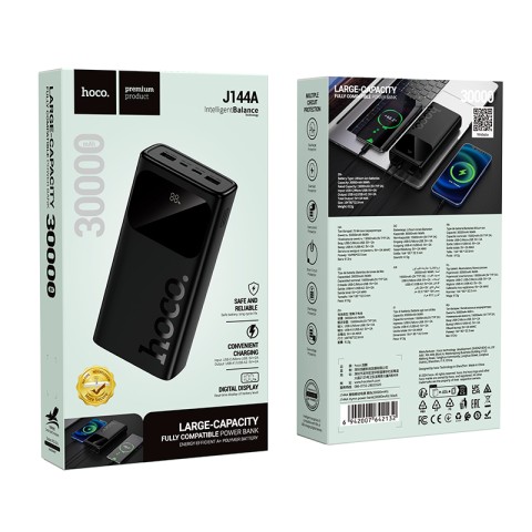 Зовнішній акумулятор HOCO J144A 12W 30000mAh Black