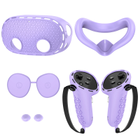 Защитный силиконовый набор чехлы / накладки для Oculus Meta Quest 3S Purple