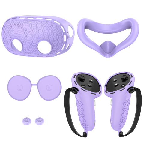 Захисний силіконовий набір чохли / накладки для Oculus Meta Quest 3S Purple