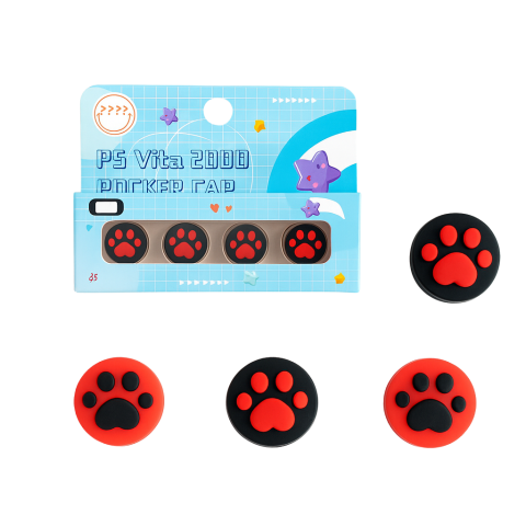 Набір з 4 накладок на стіки для PlayStation Vita Leg Black/Red