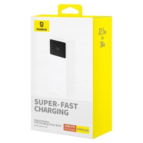 Внешний аккумулятор Baseus Star-Lord Digital Display 30000 mAh 30W White