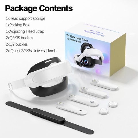 Кріплення ремінь на голову для Oculus Meta Quest 3 / Quest 3S / Quest 2 T4 Elite White