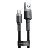 Кабель Baseus Cafule Type-C 3A (2m) Gray/Black