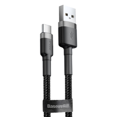 Кабель Baseus Cafule Type-C 3A (2m) Gray/Black