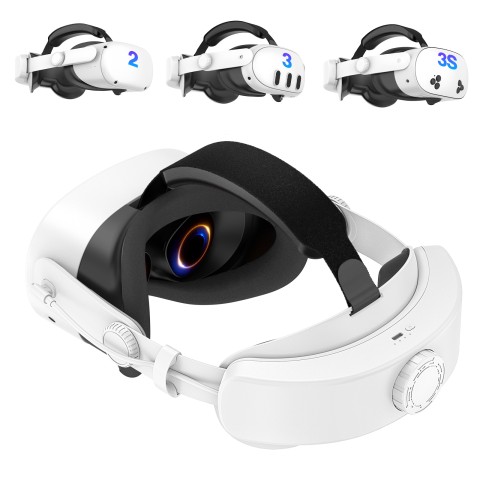 Ремінь для VR Meta Quest 2 / Quest 3 / Quest 3S з акумулятором 10000mAh T1 White