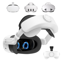 Ремінь для VR Meta Quest 2 / Quest 3 / Quest 3S з акумулятором 10000mAh T1 White
