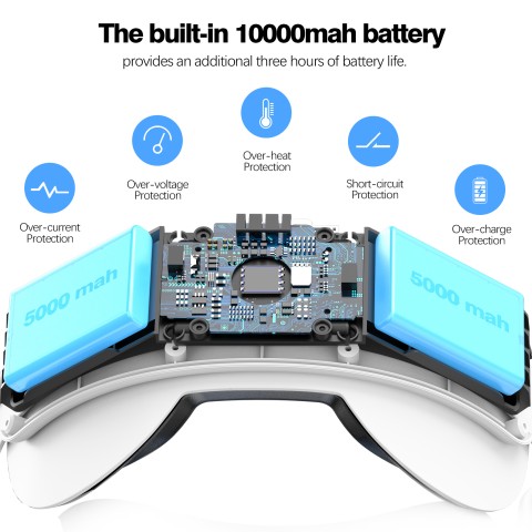 Ремінь для VR Meta Quest 2 / Quest 3 / Quest 3S з акумулятором 10000mAh T1 White