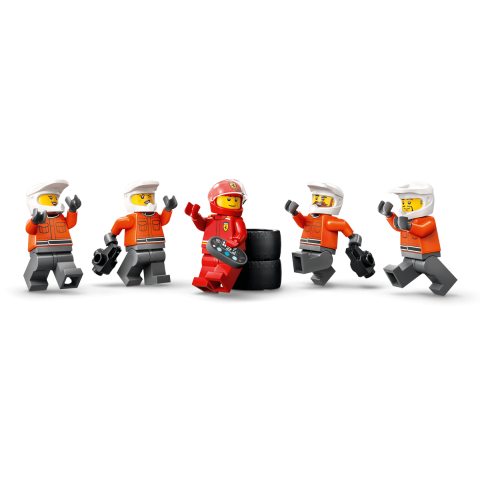Конструктор LEGO City Піт-стоп і піт-екіпаж F1 з болідом Ferrari (60443)