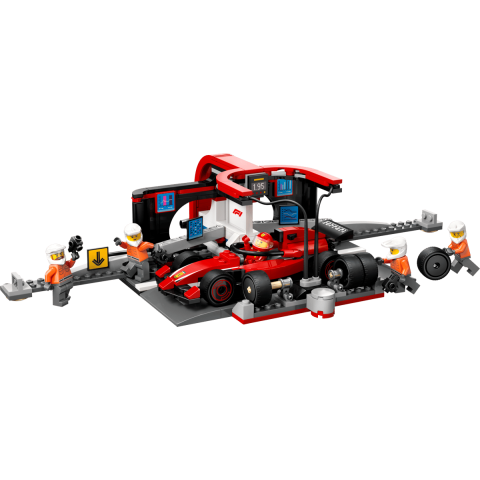 Конструктор LEGO City Піт-стоп і піт-екіпаж F1 з болідом Ferrari (60443)