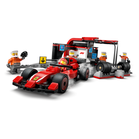 Конструктор LEGO City Піт-стоп і піт-екіпаж F1 з болідом Ferrari (60443)