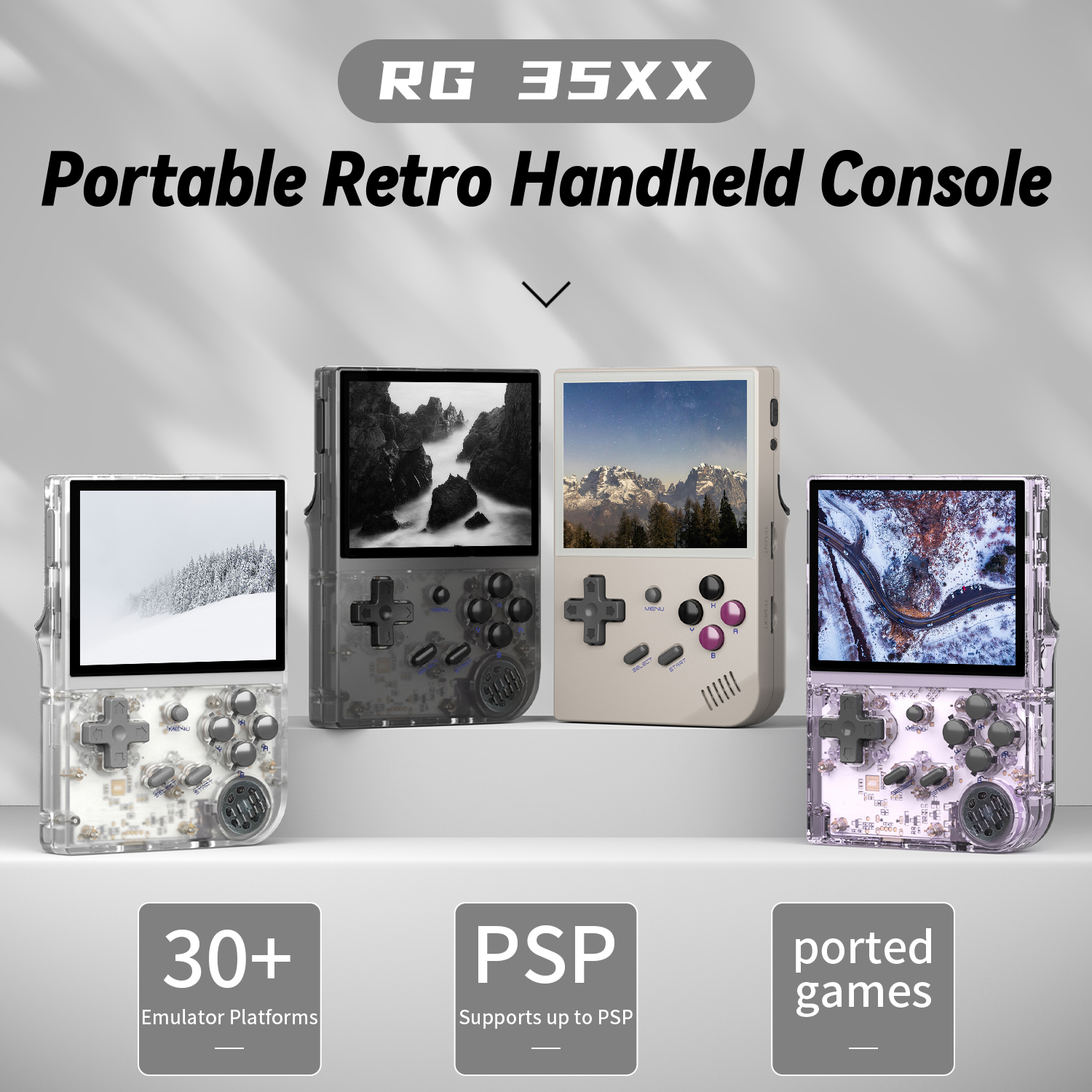 Портативна ретро приставка Anbernic RG 35XX 64GB Gray